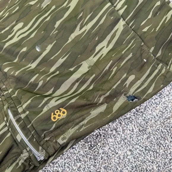 686 Tiger Stripe Camo Full Zip Fleece Jacket Mens XL Green Utility Techwear - Picture 4 of 16